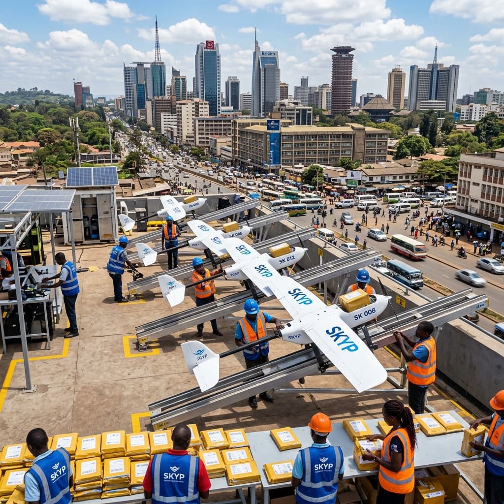 Skyp drone launch hub facility